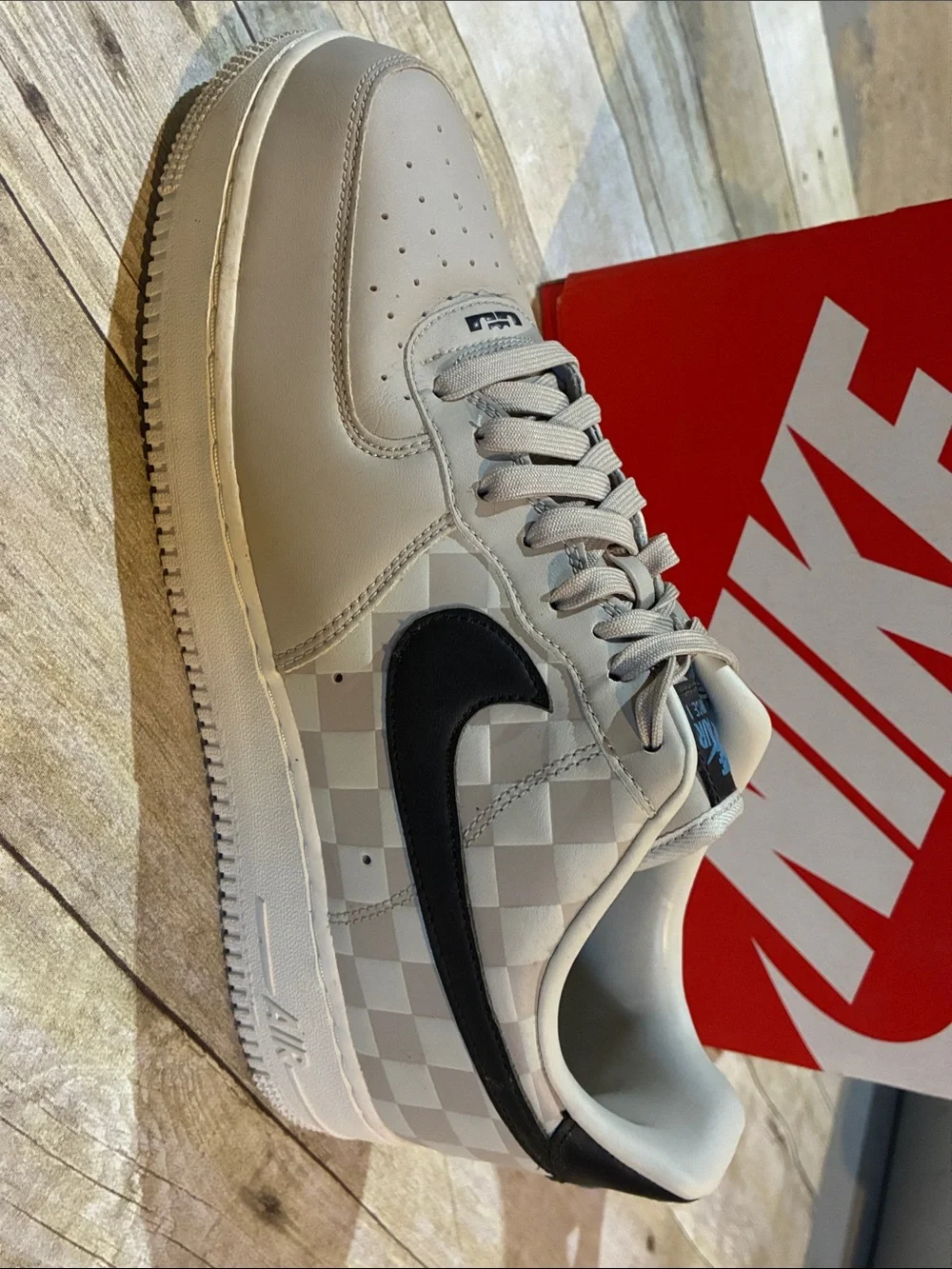 LeBron James Strive for Greatness Nike Air Force 1 Low - Gray with Black Swoosh